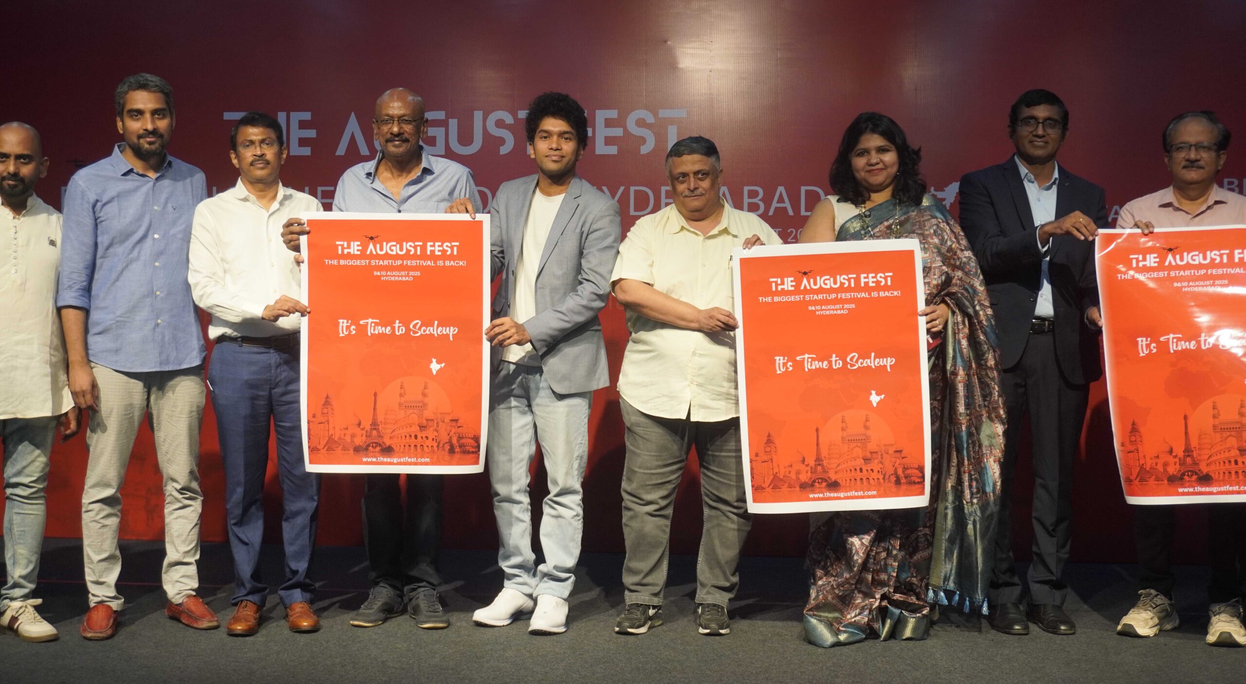 RAMANA GOGULA SEEN UNVESILING THE POSTER OF THE AUGUST FEST AND ANNOUNCED THE AUGUST FEST DATES